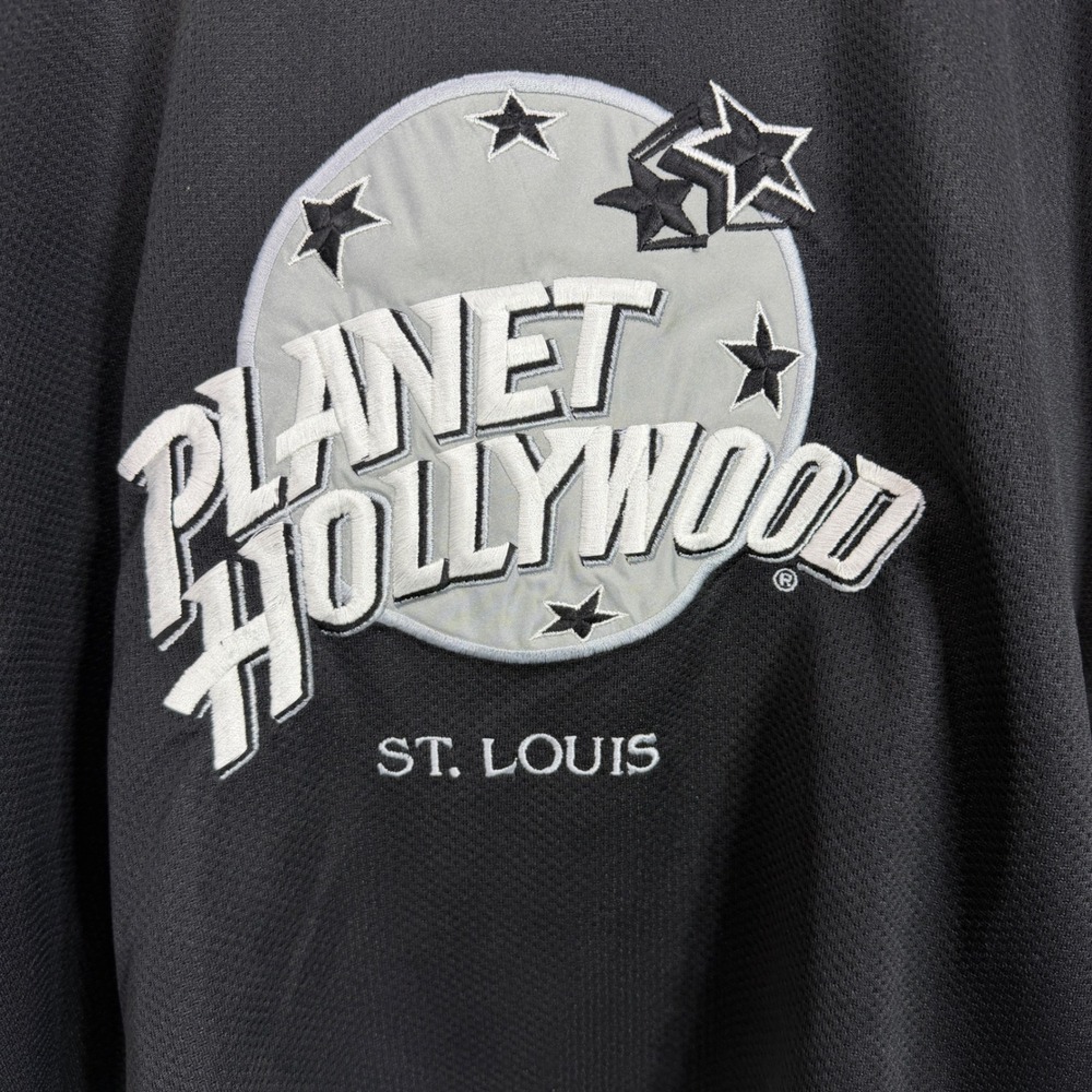 Planet Hollywood St Louis Hockey‎ Jersey Mens S Black White Grey V-Neck Vintage